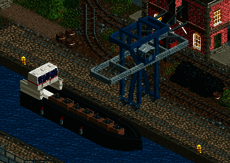 Coal ship and crane