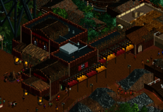 Jungle-themed food court building